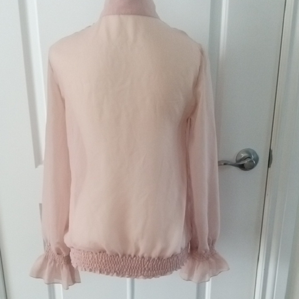 Chic Blush Ruffle Blouse - Picture 8 of 13